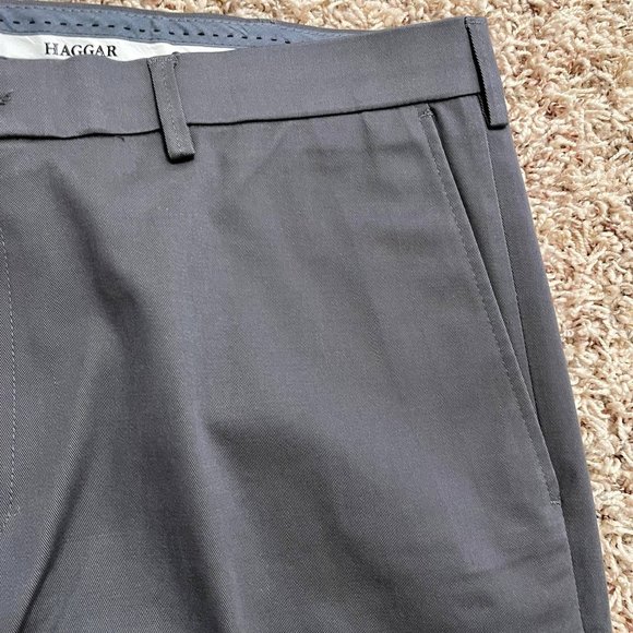 NWT Haggar Men’s Premium Fabric Straight Fit Non-Iron Pants Grey, Size 34x29 - Picture 6 of 9